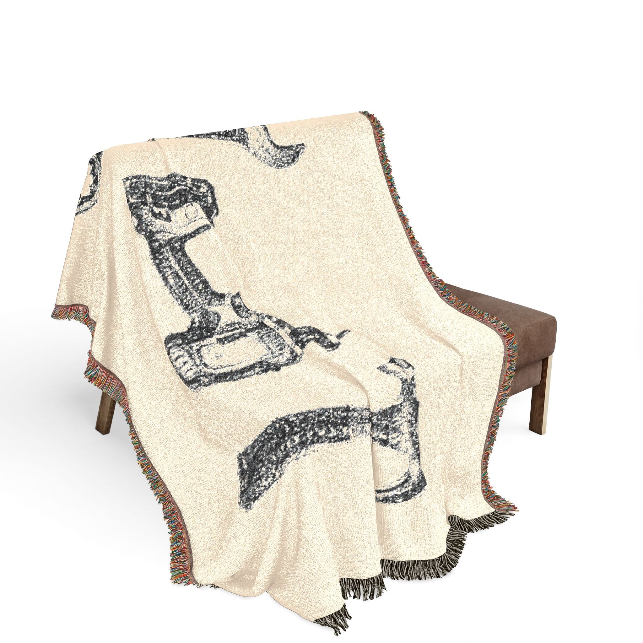 Handy Women Tools illustration Woven Blanket | hammer, wrench, drill throw