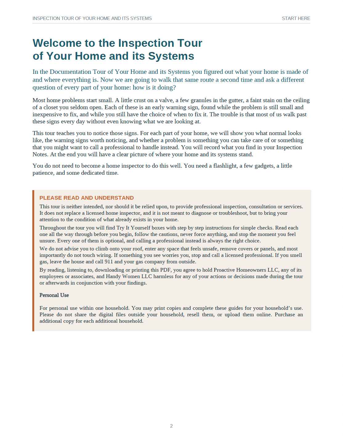 Inspection Tour of Your Home and Its Systems - Access Codes