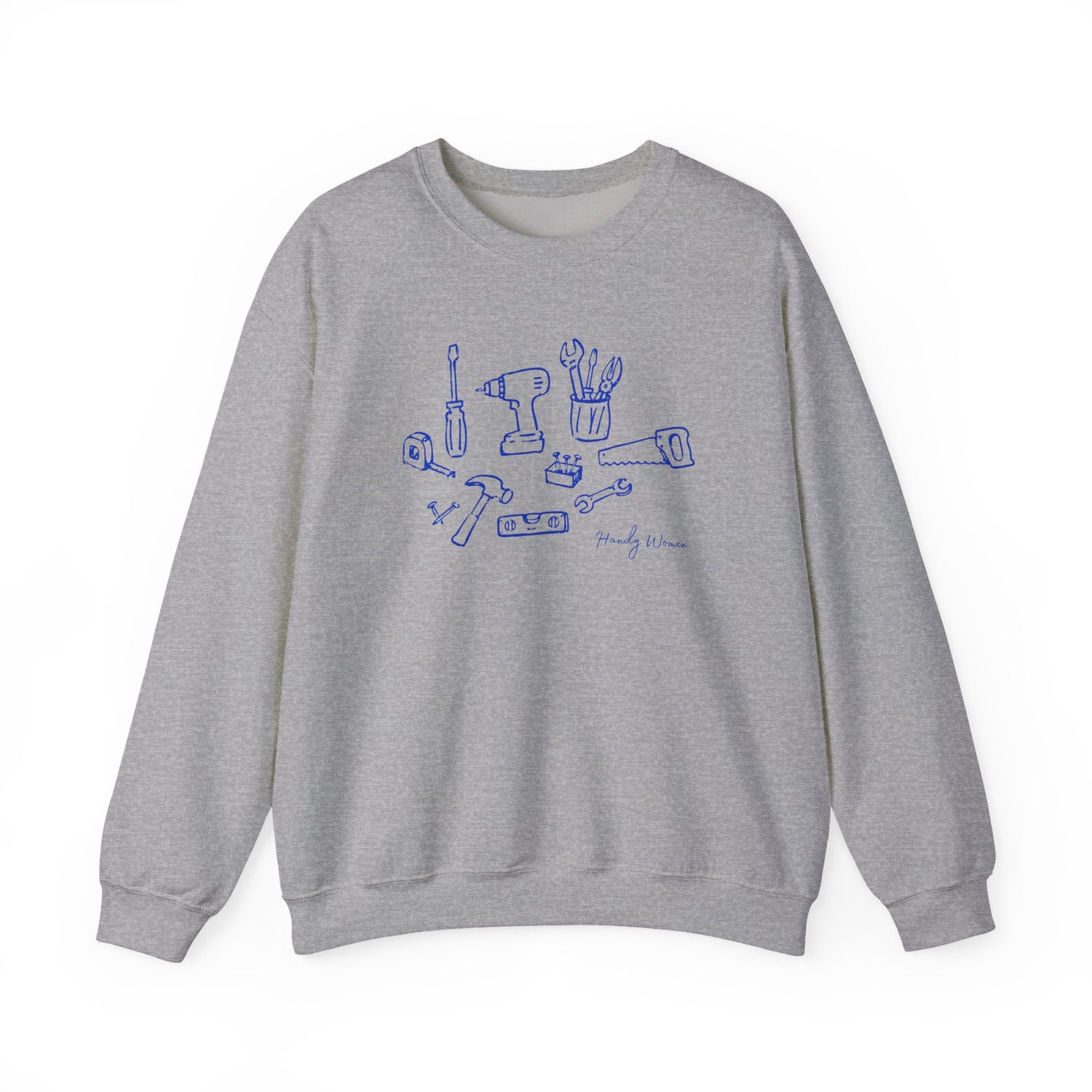 DIY Tools Crewneck Sweatshirt — Minimalist Handyman Illustration
