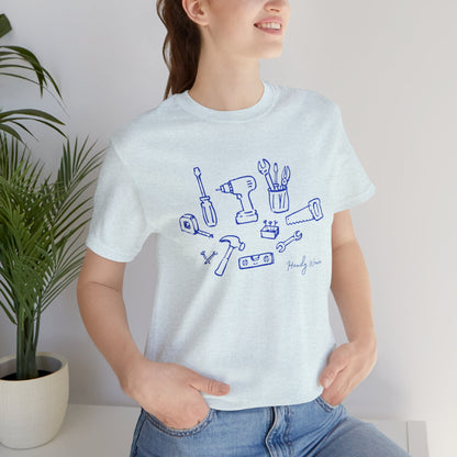 Tool Sketch Graphic Tee — Minimalist Handyman Tools T-Shirt