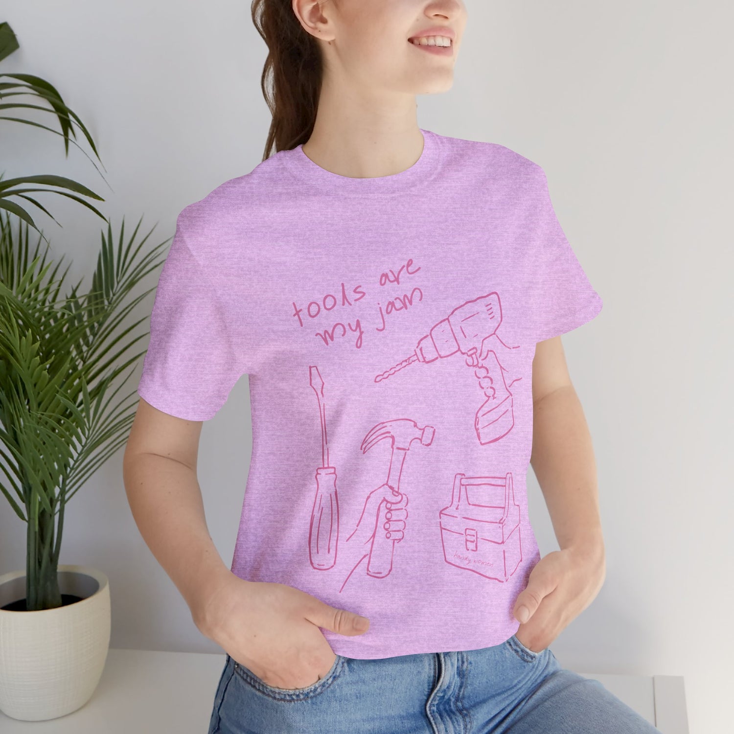Tools Are My Jam T‑Shirt — Pink Hand‑Drawn Toolbox Illustration