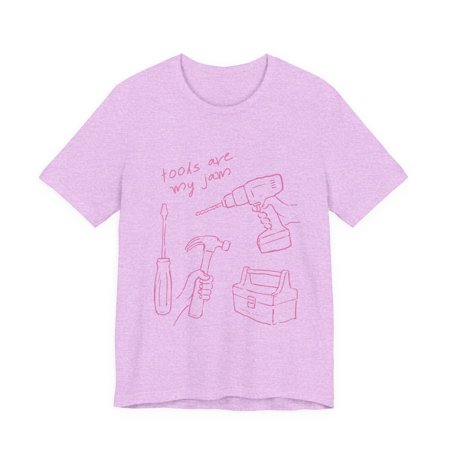 Tools Are My Jam T‑Shirt — Pink Hand‑Drawn Toolbox Illustration
