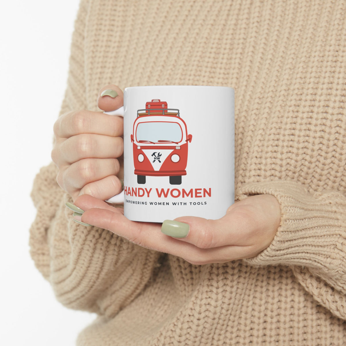 Handy Women Illustration Mug | Empowering Women with Tools ceramic mug