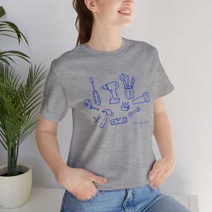 Tool Sketch Graphic Tee — Minimalist Handyman Tools T-Shirt
