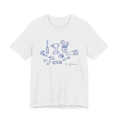 Tool Sketch Graphic Tee — Minimalist Handyman Tools T-Shirt
