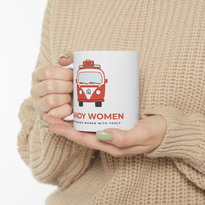 Handy Women Illustration Mug | Empowering Women with Tools ceramic mug