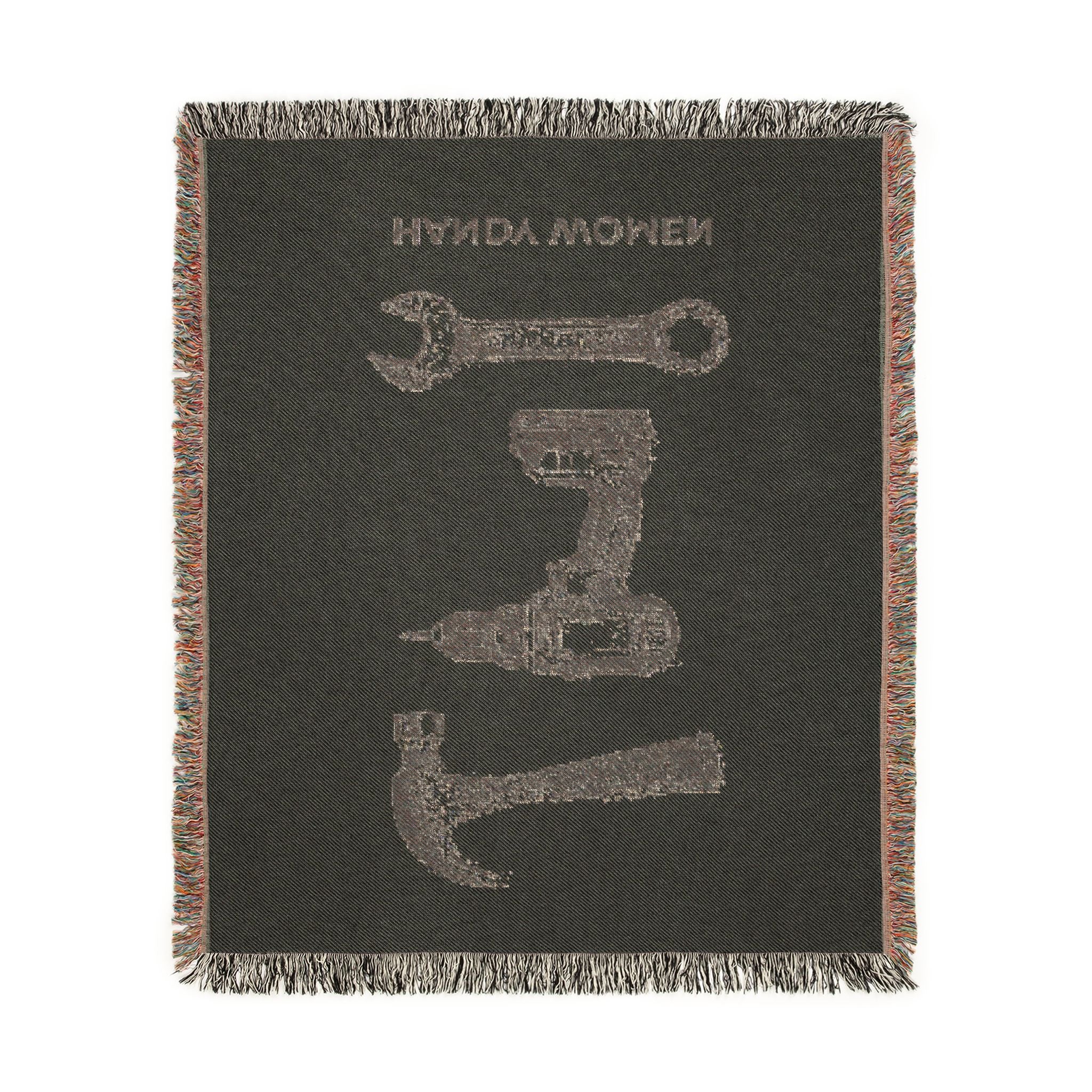 Handy Women Tools illustration Woven Blanket | hammer, wrench, drill throw