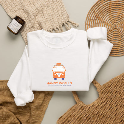 Happy Women Graphic Sweatshirt Embroidered