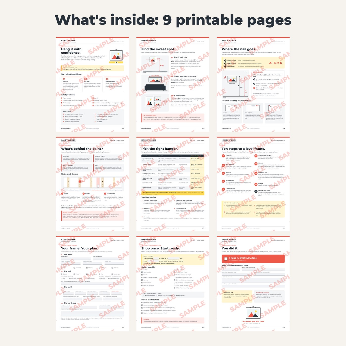 Hang It With Confidence: Picture Hanging Guide (Fillable / Printable PDF)