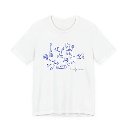 Tool Sketch Graphic Tee — Minimalist Handyman Tools T-Shirt