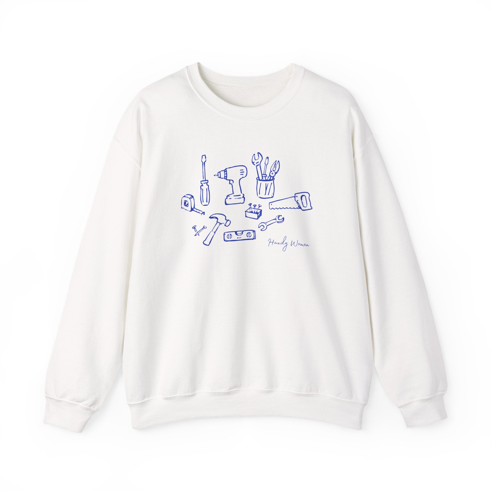 DIY Tools Crewneck Sweatshirt — Minimalist Handyman Illustration