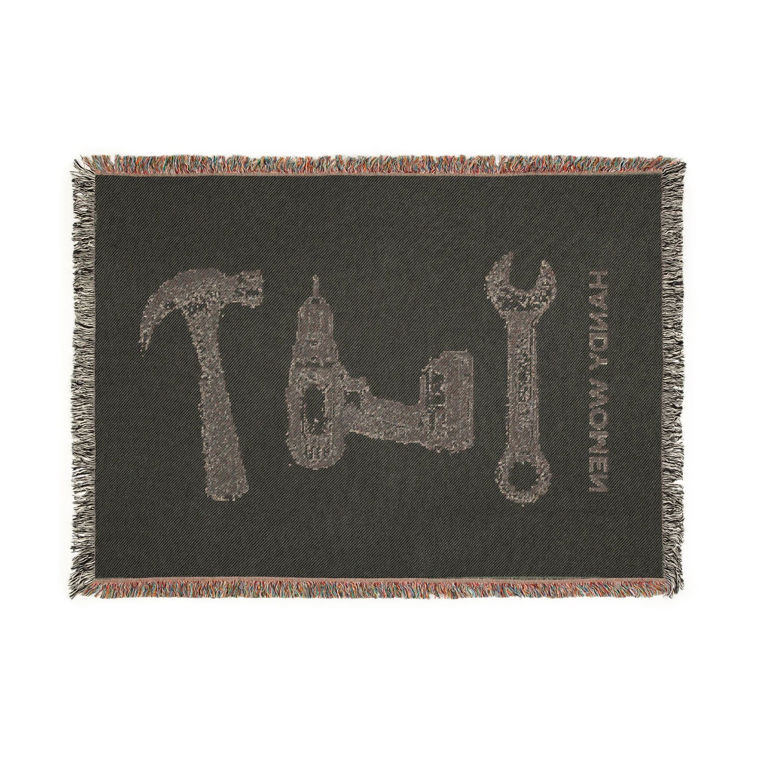 Handy Women Tools illustration Woven Blanket | hammer, wrench, drill throw