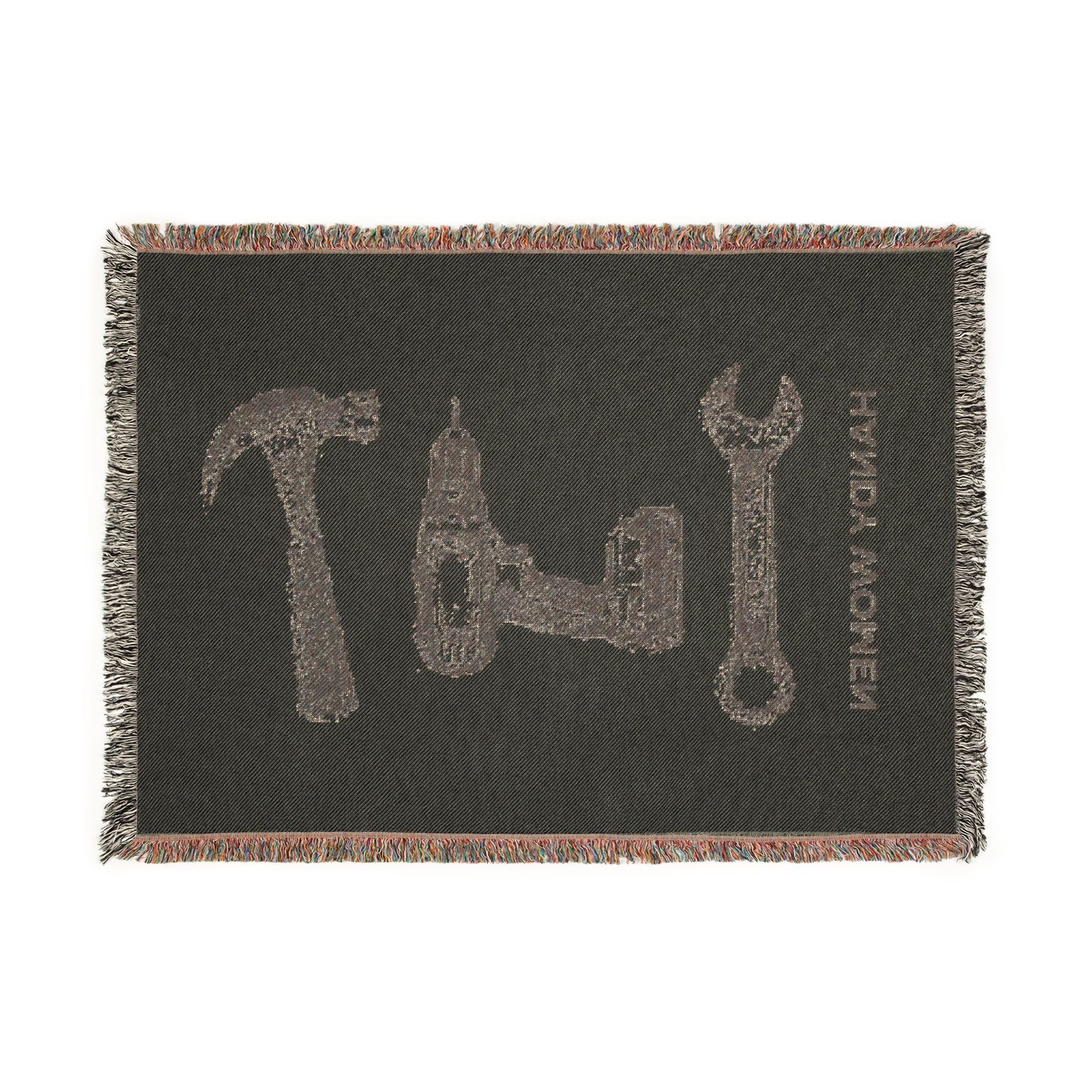 Handy Women Tools illustration Woven Blanket | hammer, wrench, drill throw