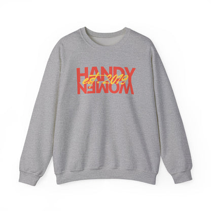 Handy Woman Crewneck Sweatshirt — Retro Surf Graphic