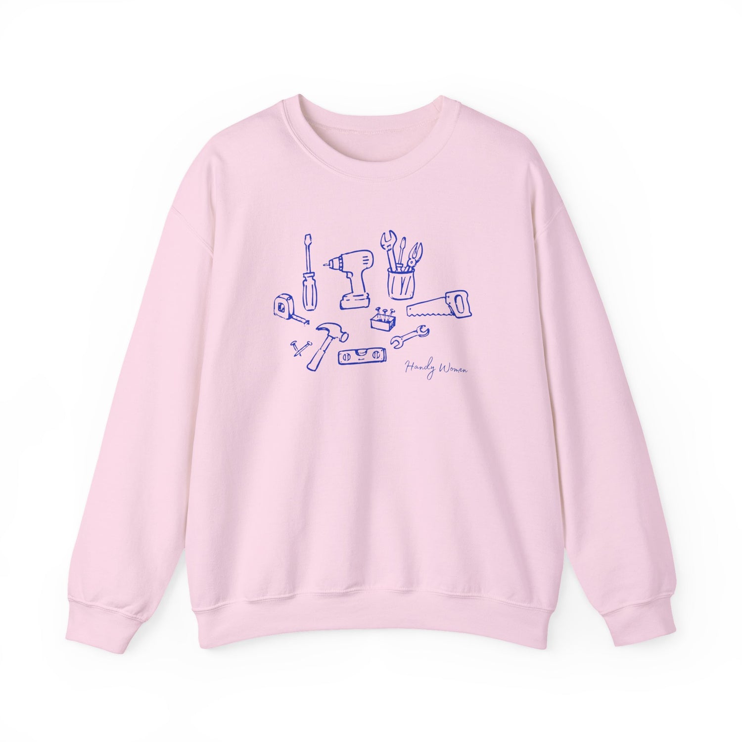 DIY Tools Crewneck Sweatshirt — Minimalist Handyman Illustration