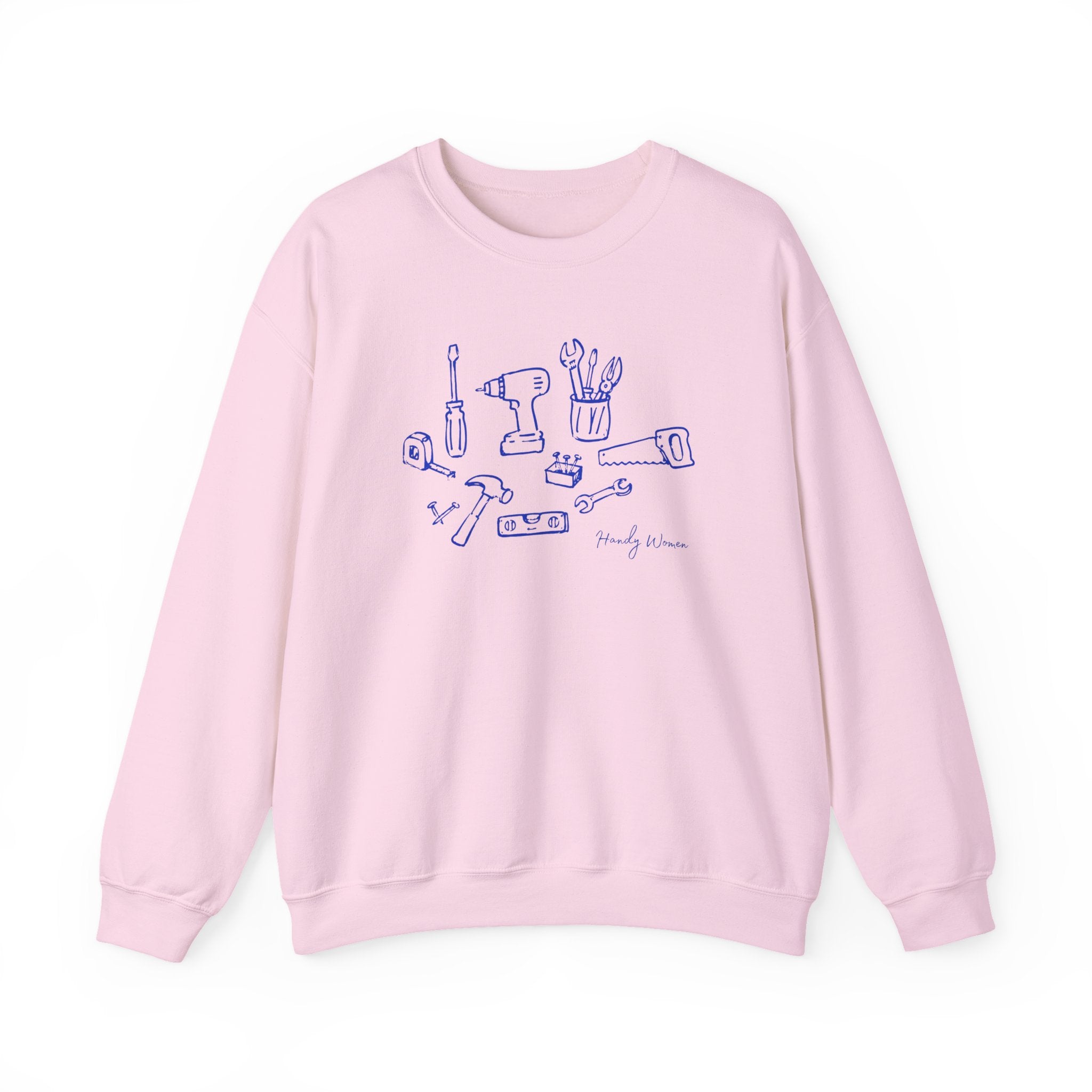 DIY Tools Crewneck Sweatshirt — Minimalist Handyman Illustration