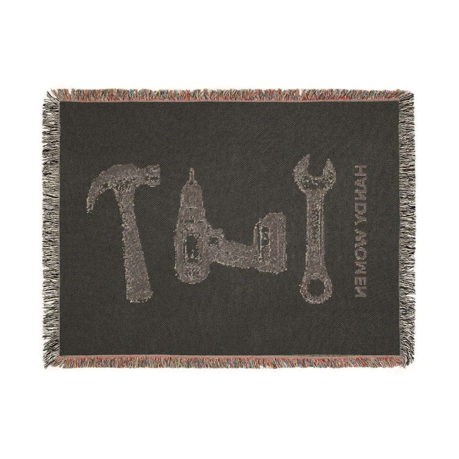 Handy Women Tools illustration Woven Blanket | hammer, wrench, drill throw