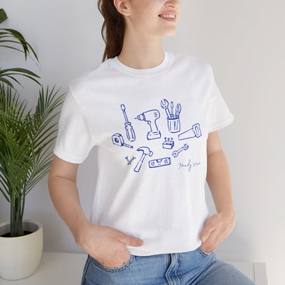 Tool Sketch Graphic Tee — Minimalist Handyman Tools T-Shirt
