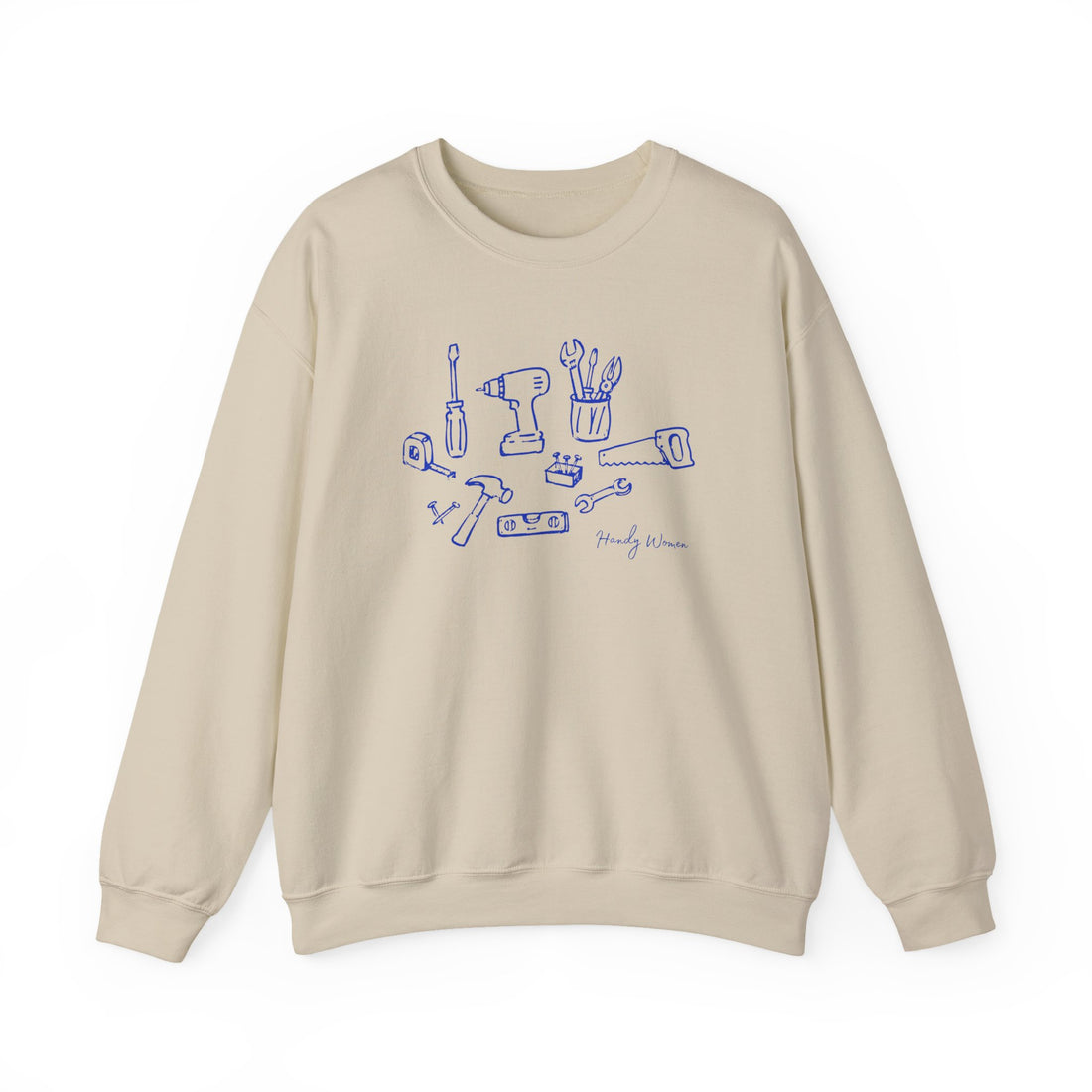 DIY Tools Crewneck Sweatshirt — Minimalist Handyman Illustration
