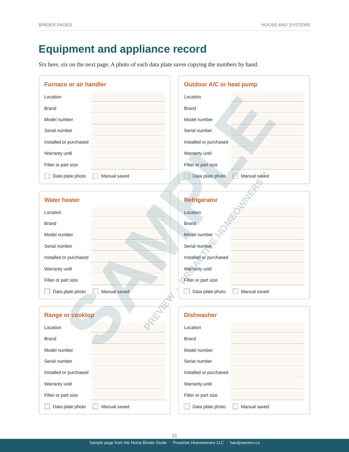 Home Binder Guide for your Home and its Records - Access Code