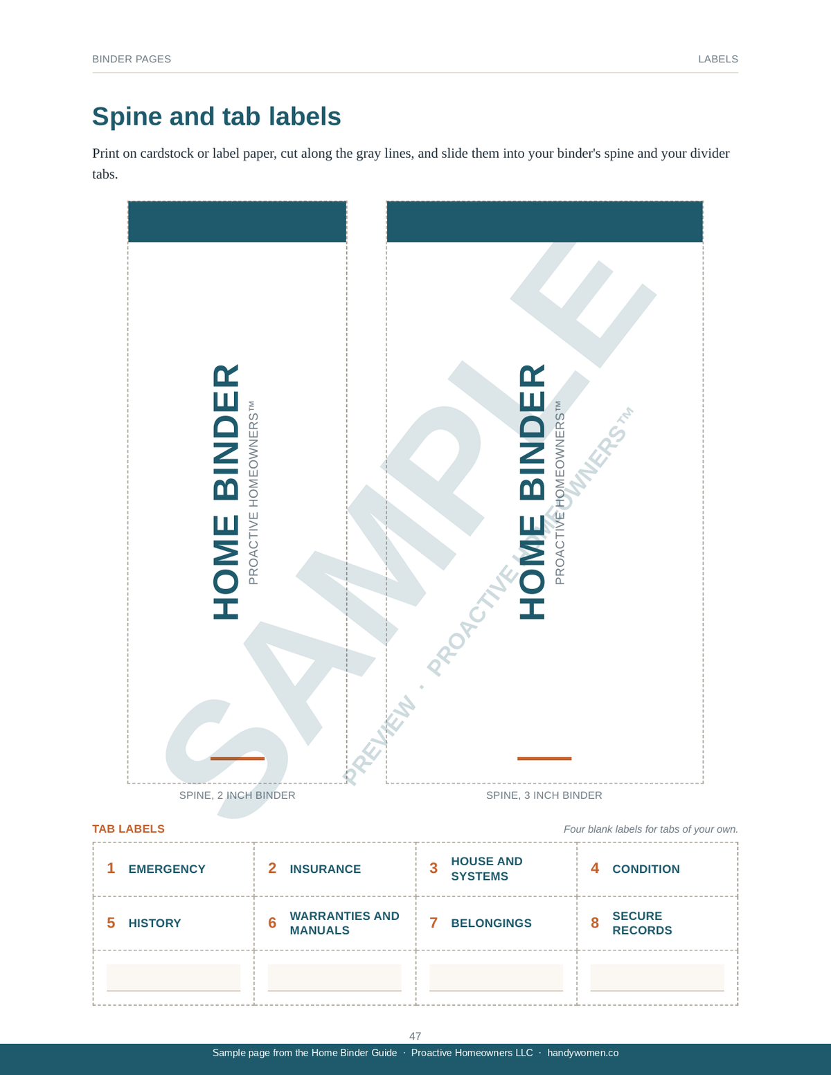Home Binder Guide for your Home and its Records - Access Code