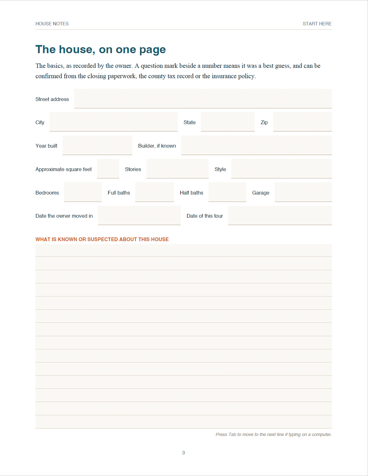 Documentation Tour of Your Home and its Systems - Access Code