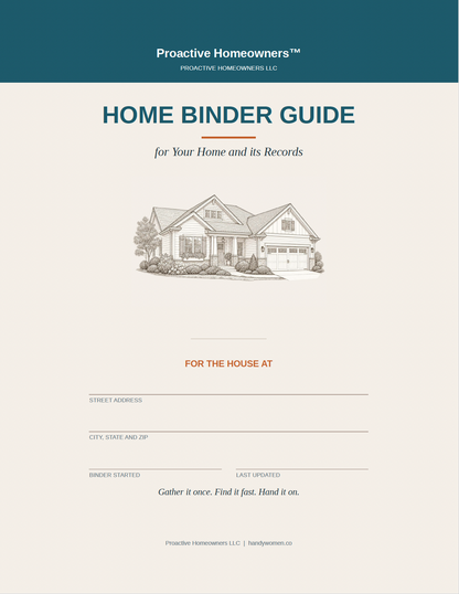 Home Binder Guide for your Home and its Records - Access Code